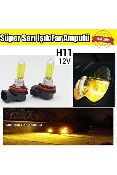 Universal H11 JDM Süper Sarı Işık Far Ampul 12V 100W-55W