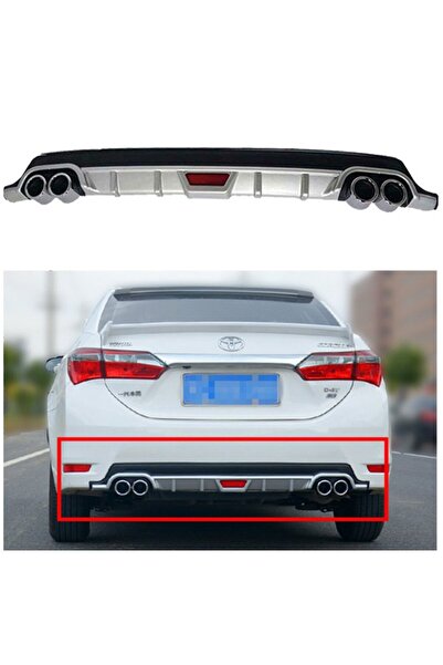 Universal Toyota Corolla Turbo Difüzör Arka Tampon Çift Egzoz Çıkışlı 2013-