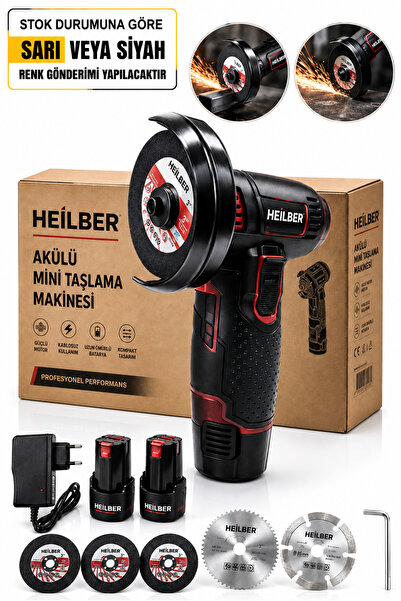 HEİLBER BA011537 Akülü Mini Taşlama Makinesi 3 İnç Şarjlı Avuç Taşlama Spiral...
