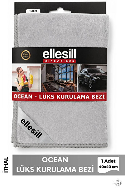 Ellesill Ocean Lüks Gri Kurulama Bezi 40x40 cm (1 Adet) - Mutfak, Araç, Banyo...