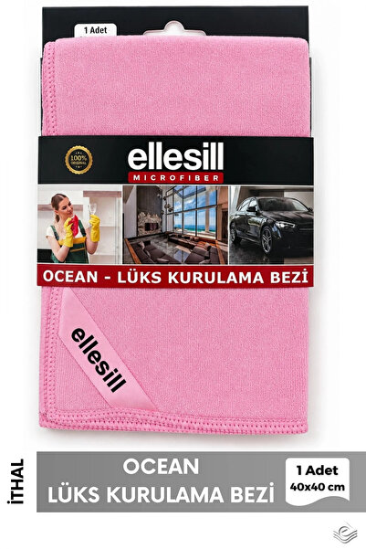 Ellesill Ocean Lüks Pembe Kurulama Bezi 40x40 cm (1 Adet) - Mutfak, Araç, Ban...