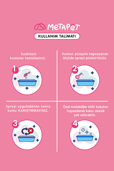 Metapet Kedi Kumu Ve Tuvaleti Koku Giderici, Doğal Bahar Idrar Ve Çişi Spreyi, Kokusuz Tuvalet Için, 400ml