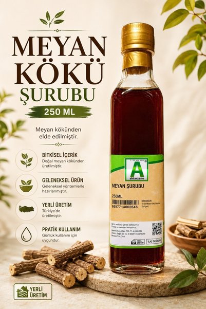 Aktarzane Meyan Şurubu Meyan Kökü Şurubu Doğal Katkısız Avantajlı Boy 250ml