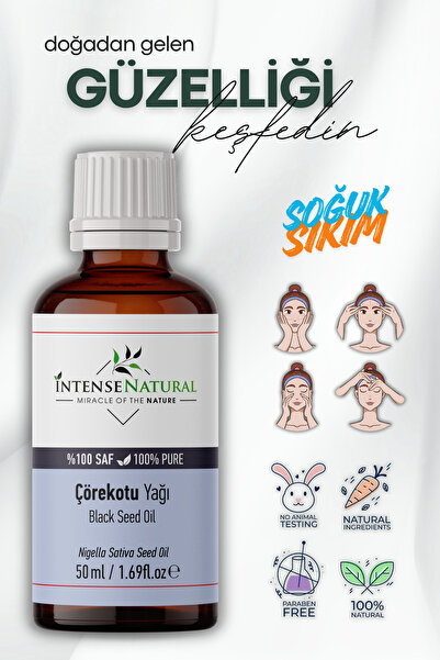 Intense Natural Çörek Otu Yağı Soğuk Sıkım 50 ml Saf Ve Doğal Çörekotu Black ...