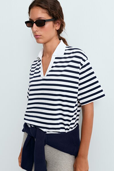 Oysho Boxy kısa kollu polo yaka t-shirt