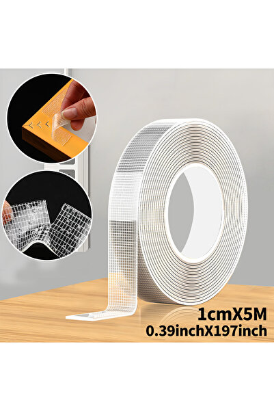 Choice4 1cmX5M 5m Nano Double-Sided Adhesive Tape - Ultra-Strong adhesion， Cl...