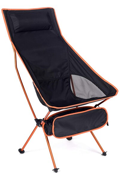 Choice Orange Outdoor Portable Camping Chair Oxford Cloth Folding Lengthen Ca...