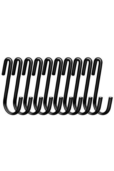 Choice 9cm w171 Black 10pcs Stainless Steel 10PCS S-Hooks Multifunctional Han...
