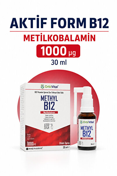 OrbiVital B12 Vitamini 1000 mcg Metilkobalamin 200 Puff Dilaltı Sprey 30 ml