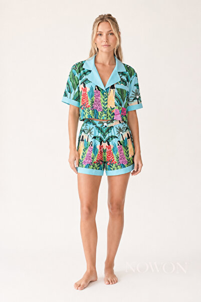 Tropical Muse Şort saten Pijama
