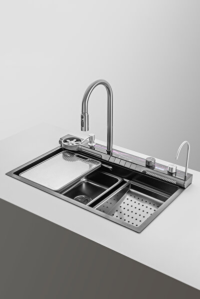 Lavisse Ultimate 5.Nesil 5Yıl Garantili 75cm, 304 Çelik Akıllı Eviye, Nano Pe...