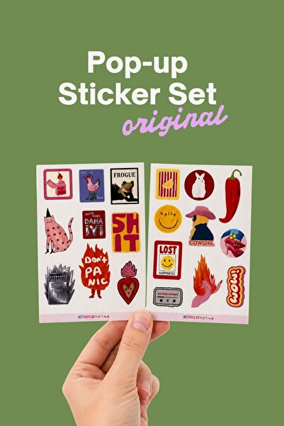 ArtDropsco 19-Piece Sticker Set Collage Style Colorful Aesthetic Laptop Phone...