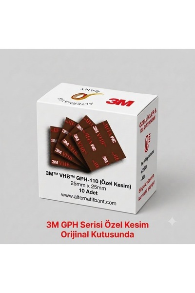 3M VHB Çift Taraflı Bant 25mm (10 Adet) - Isıya ve Suya Dayanıklı Araç, Ayna,...