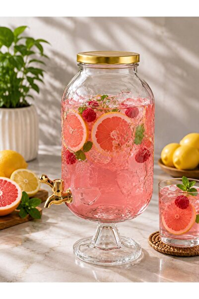 Marmaracam Şeffaf Musluklu Cam Sebil 5 lt