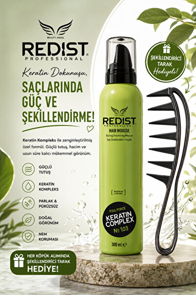 Redist Keratin Saç Köpüğü 300 ML | Profesyonel Hacim, Bakımlı Görünüm ve Gün ...