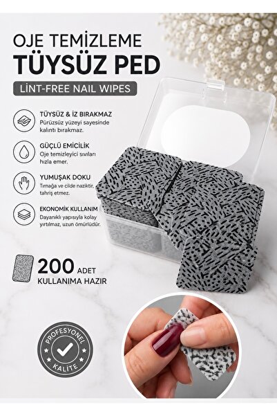 SEVRU Tüy Bırakmayan Mendil, Oje Çıkarıcı Jel Tırnak Mendili, Tırnak Pamuğu P...