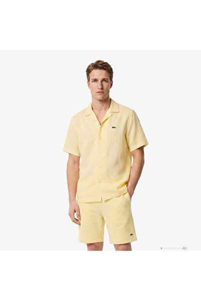 Lacoste Erkek Relaxed Fit Kısa Kollu Sarı Gömlek