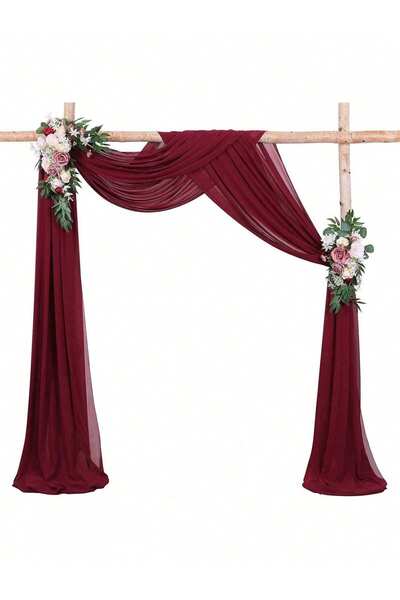 Choice5 300 75cm Burgundy Arch Drapes Sheer Backdrop Curtains For Parties Cei...
