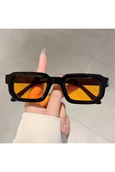 Choice3 Orange New Retro Rectangular Frame Sunglasses - Fashionable Retro Sun...