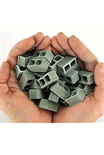 Choice 50PCS Grey 50pcs Mini Cinder Blocks, Miniature Bricks DIY Fake Bricks ...
