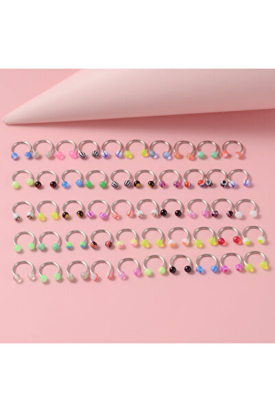 Choice3 Geometric body 1.2X8X3MM Labret, Lip Piercing Jewelry Lot A 50PCS Col...