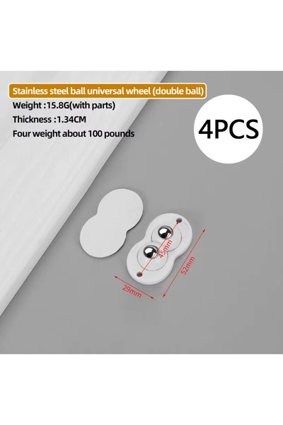 Choice Steel ball 4pcs 4PCS Adhesive Non Perforated Universal Wheel Furniture...