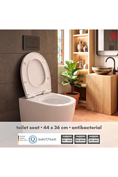 OEM Capac WC, Universal, 44 x 36.5 cm, Alb, Din Plastic, Cu Inchidere Lenta, ...