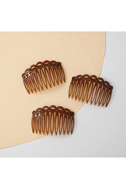Choice Dark coffee 3PCS Simple and Stylish 11 Teeth French Twisted Hair Combs...