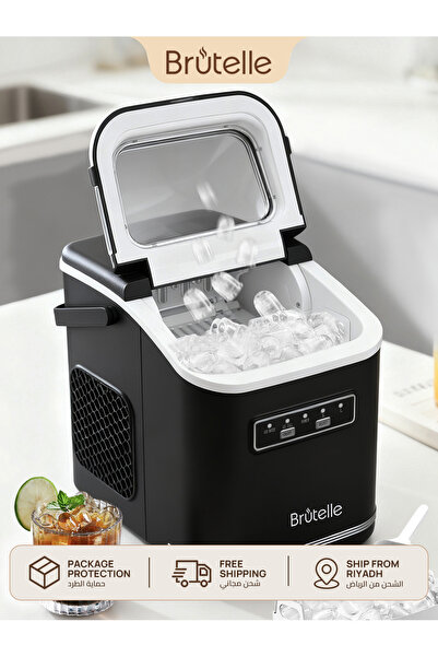 Brutelle صانع الثلج المحمول، آلة صنع الثلج بسعة 9 مكعبات في 6 دقائق، حجمان، 1...
