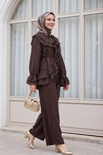 Modamorfo Lace-Up Front, Fold-Over Collar, Elasticated Sleeves, Lined Pants, ...