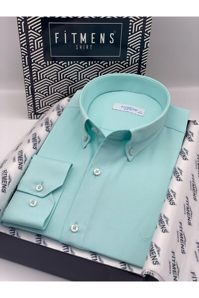 Fitmens Slim Fit Uzun Kol Pamuklu Hediye Kutulu Kolay Ütülenebilir Erkek Göml...