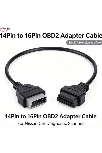 Choice 14 Pin To 16 Pin OBD Adapter Cable For Nissan Vehicles ELM327 Diagnost...
