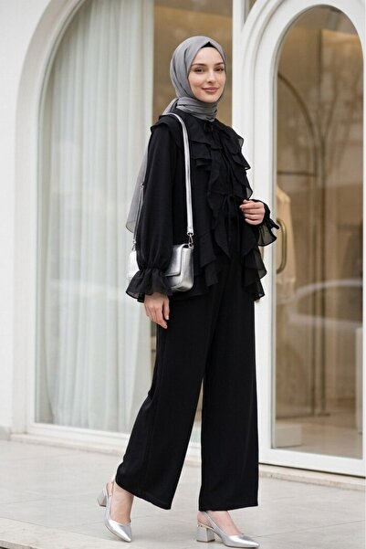 Modamorfo Lace-Up Front, Fold-Over Collar, Elasticated Sleeves, Lined Pants, ...