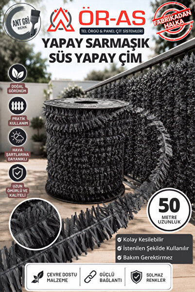 ÖR-AS TEL ÖRGÜ & PANEL ÇİT SİSTEMLERİ Süs Telli Çim Yapay Sarmaşık ( -50 - Mt...