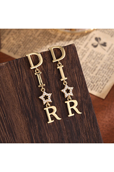 Choice1 Gold Color Fashion Long Dangle Earrings For Women Shiny Zircon Hollow...
