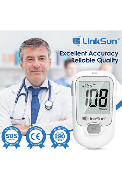 choice2 جهاز قياس نسبة السكر في الدم LinkSun G-425-1 مع 50 شريط اختبار وإبرة ...