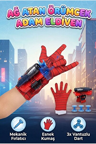 Tıfıl Toys Ağ Atan Örümcek Adam Eldiveni! 2 Tane Vantuzlu Dart Eldiven ve Ağ ...