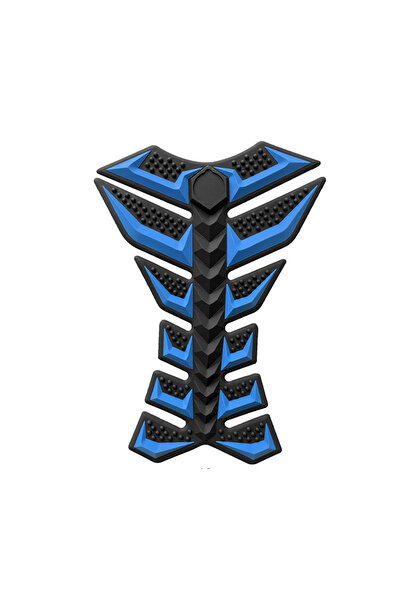 choice2 Blue Universal Fuel Tank Sticker for Motorcycle Tank Pad 3D Fish Bone...