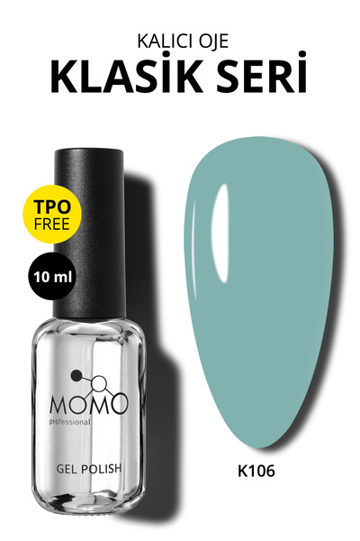 MOMO professional Kalıcı Oje K106, Yeşil Gri, 10 ml