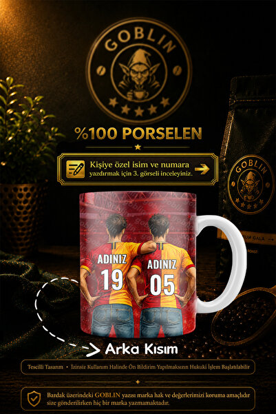 Goblin Aslan Arkadaş Kanka Erkek Sarı Kırmızı Kupa Bardak Hediyelik Porselen Mug
