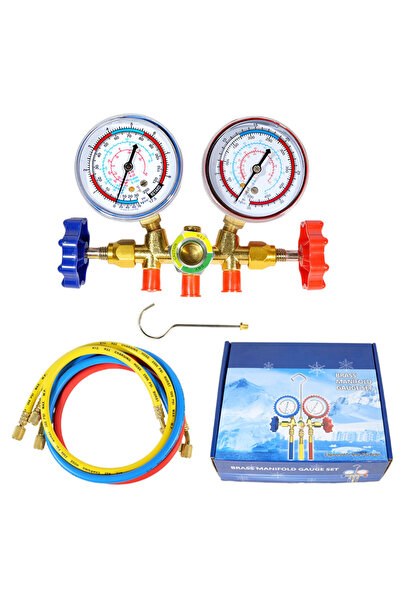 Choice 1 Set Freon R134A Refrigerant Diagnostic Manifold Gauge Set with Hose ...