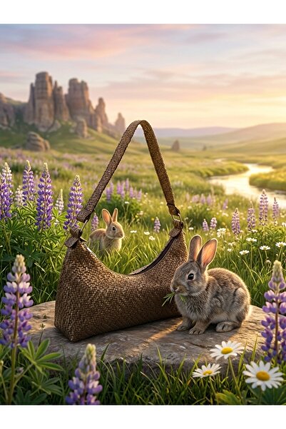 YMZBAG Light Copper Straw Patterned Shoulder Bag
