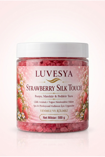 luvesya Çilek Aromalı Banyo, Manikür & Pedikür Tuzu – Rahatlatıcı & Arındırıc...