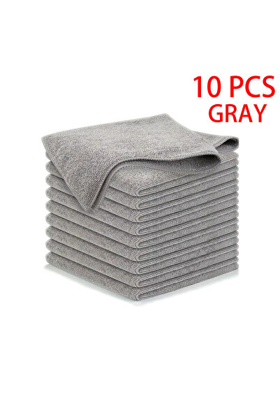 Choice 10 pcs Gray 5/10/20pcs Kitchen Towel, Ultra-fine Fiber Light Gray Clea...
