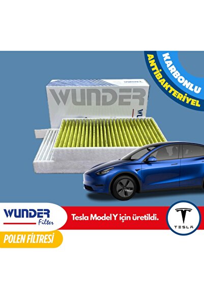 WUNDER Tesla Model Y Karbonlu Çiftli Polen Filtresi | Kabin Hava - Klima Filt...