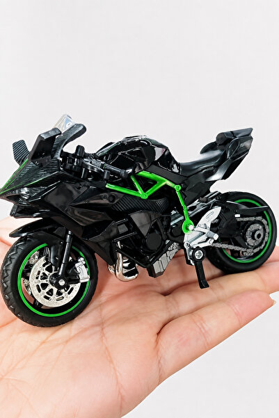 TUENGİ STORE Siyah Kawasaki Ninja H2R Model Motor Standlı İnce Detay Dekorasy...