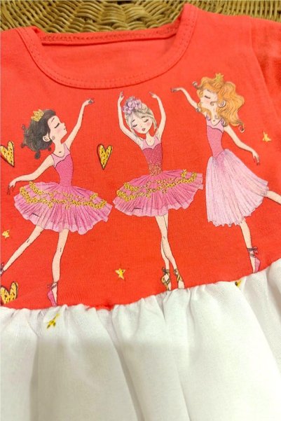dinamik çocuk Ballerina pattern Skirt-tip Tulle Short Sleeve Dress Girl Special occasion