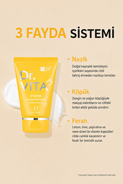 [DAYCELL] Dr.VITA⁺ Dr.VITA+ Vitamin Cleansing Foam - E Vitamini Kapsüllü Köpük 100 ml