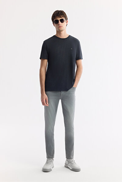 Avva Erkek Gri Klasik Bel Pamuklu Eskitme Yıkamalı Berlin Slim Fit Jean Panto...