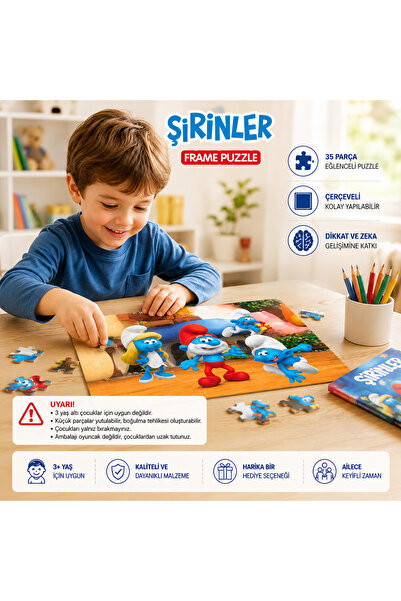 CA Games The Smurfs Frame Puzzle -35 Pieces (Mixed Patterns Will Be Sent.)